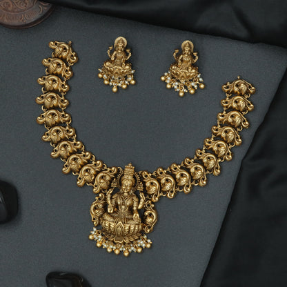 Divine Lotus Majesty Temple Necklace Set