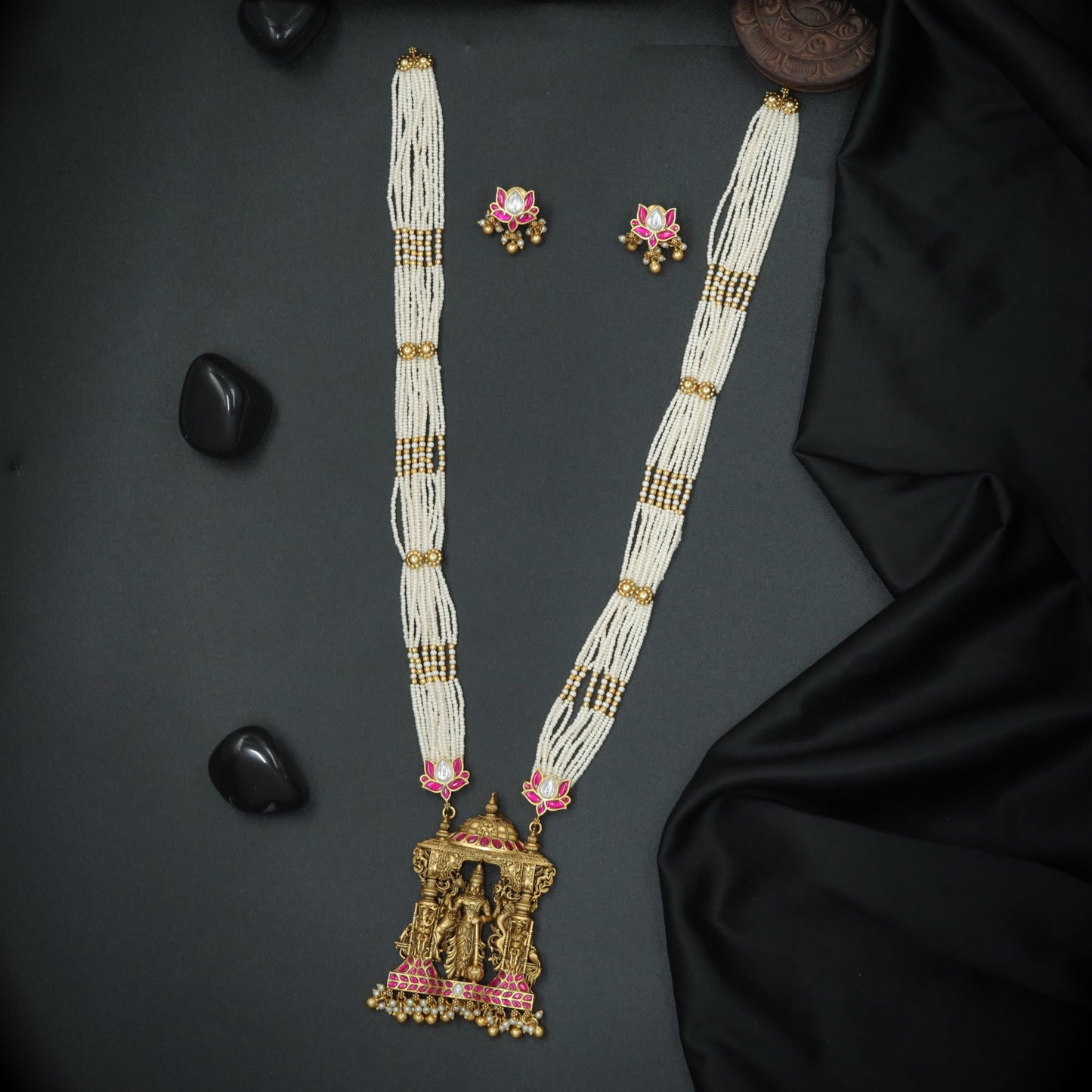 Antique Lord Venkateshwara Pearl Long Haara