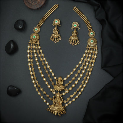 Silver Lakshmi Triple-Layer Long Haara