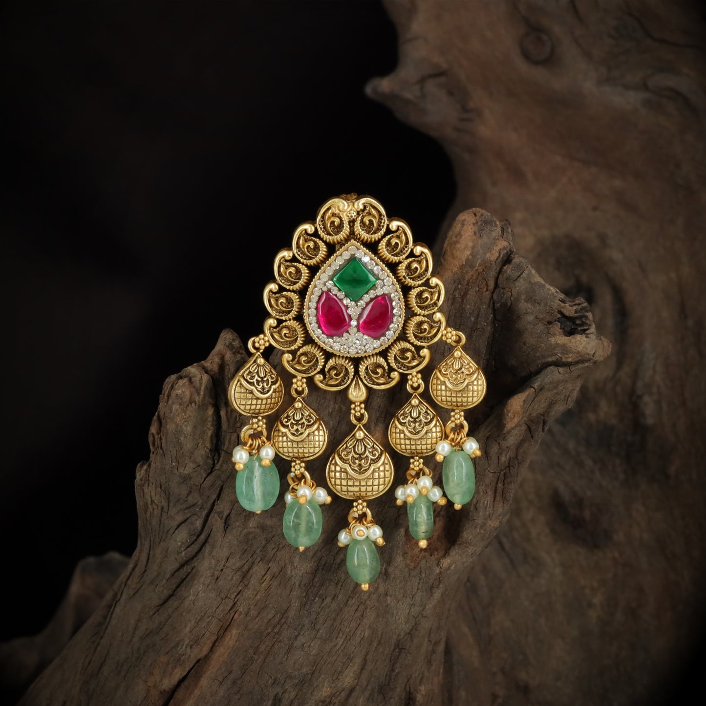 Antique Silver Statement Jade Bille