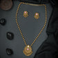 Antique Gold-Tone Pendant Necklace Set with Matching Earrings