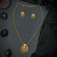 Antique Gold-Tone Pendant Necklace Set with Matching Earrings