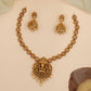 Silver Goddess Lakshmi Coin Link Necklace Set
