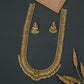 Lakshmi Idol Pendant with Drop Detailing Long Silver Necklace
