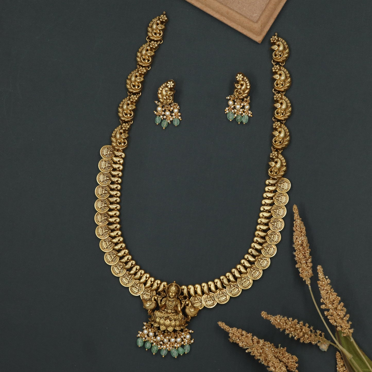 Lakshmi Silver Long Haara with Bold Antique-Inspired Coin Design