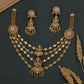 Lakshmi Idol Pendant with Decorative Link Chains Silver Necklace