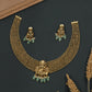 Lakshmi Figure Centrepiece with Chain Rows and Hangings Silver Necklace