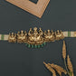 Multi Lakshmi Centre Panel Peacock Pearl Link Silver Waist Belt