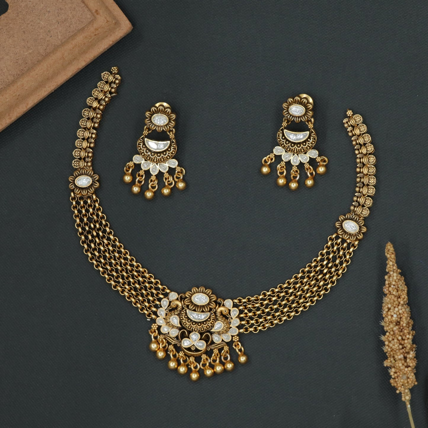 Silver Artistic Peacock Necklace with Traditional Styling