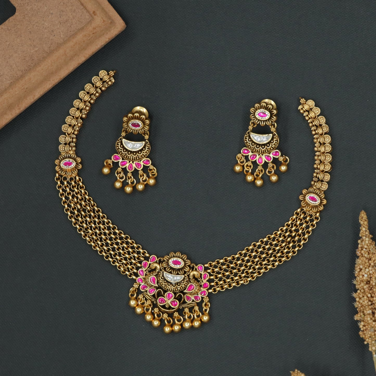 Silver Artistic Peacock Necklace with Traditional Styling