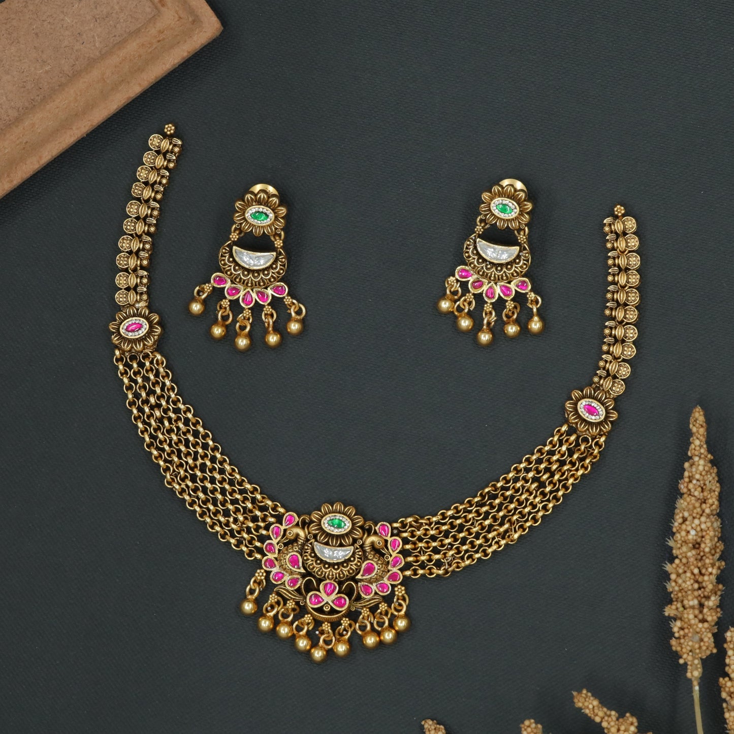 Silver Artistic Peacock Necklace with Traditional Styling