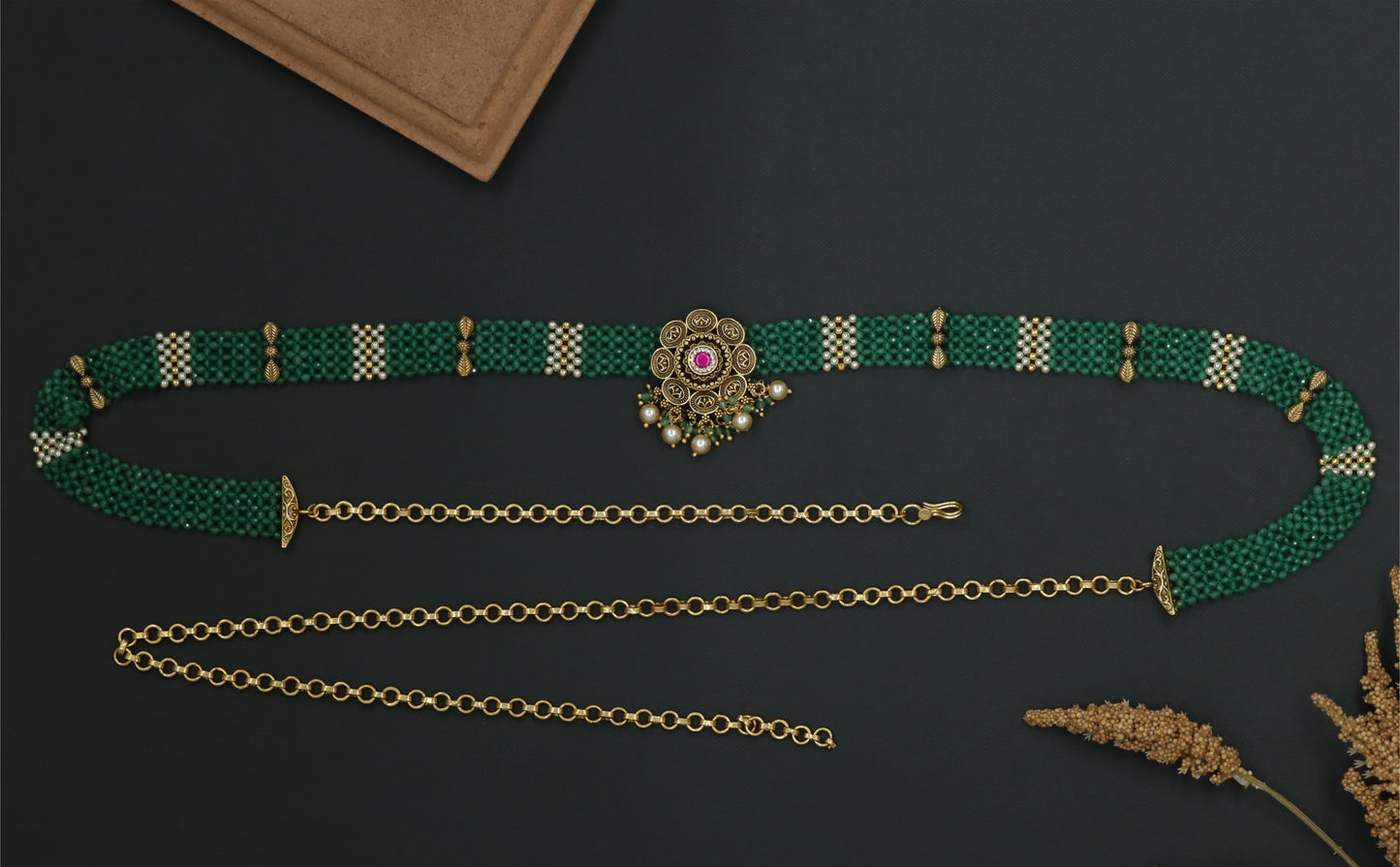 Classic Hip Belt with Rhythmic Bead Arrangement