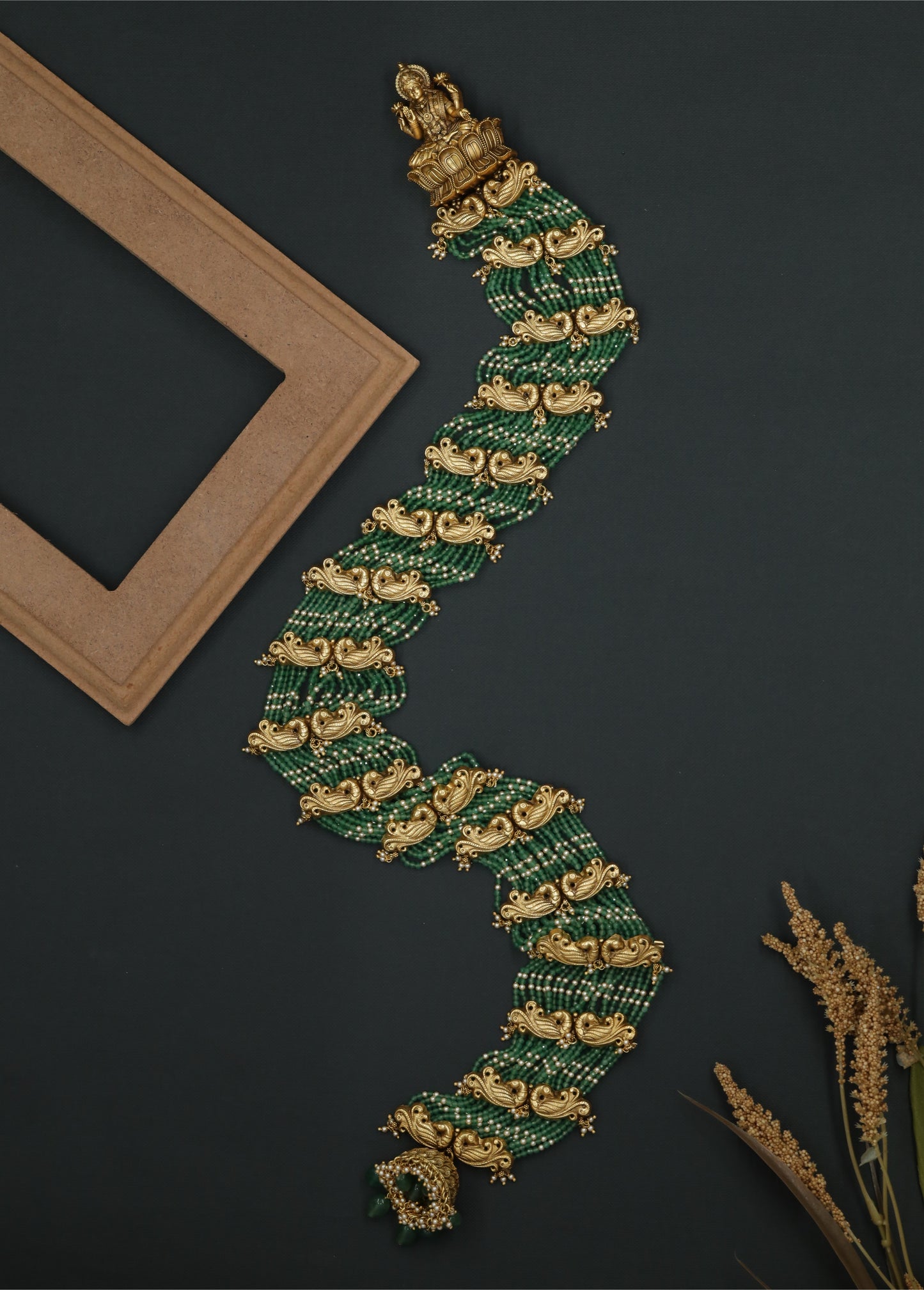 Auspicious Lakshmi Long Jade with Refined Craftsmanship