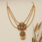 Luxury Pearl Chain Antique Jade Bille+Mati with Dangling Drop Accents
