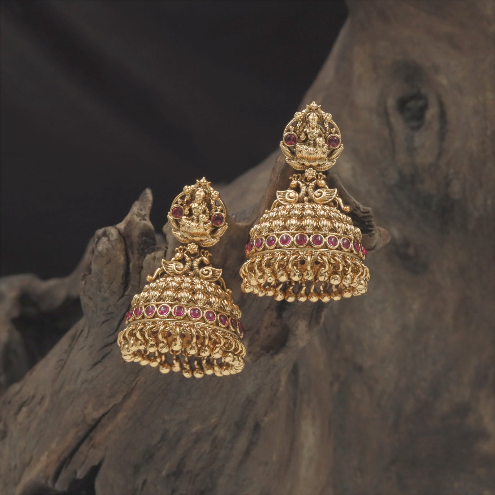 Cluster Fringe Antique Jumka with Decorative Dome Arrangement