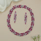 Striking Symmetrical Detailing on a Rhodium Necklace