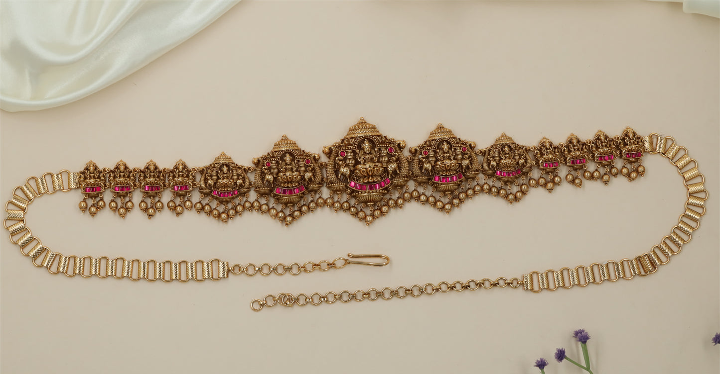 Bridal Lakshmi Antique Waist Belt with Ornamental Border Styling