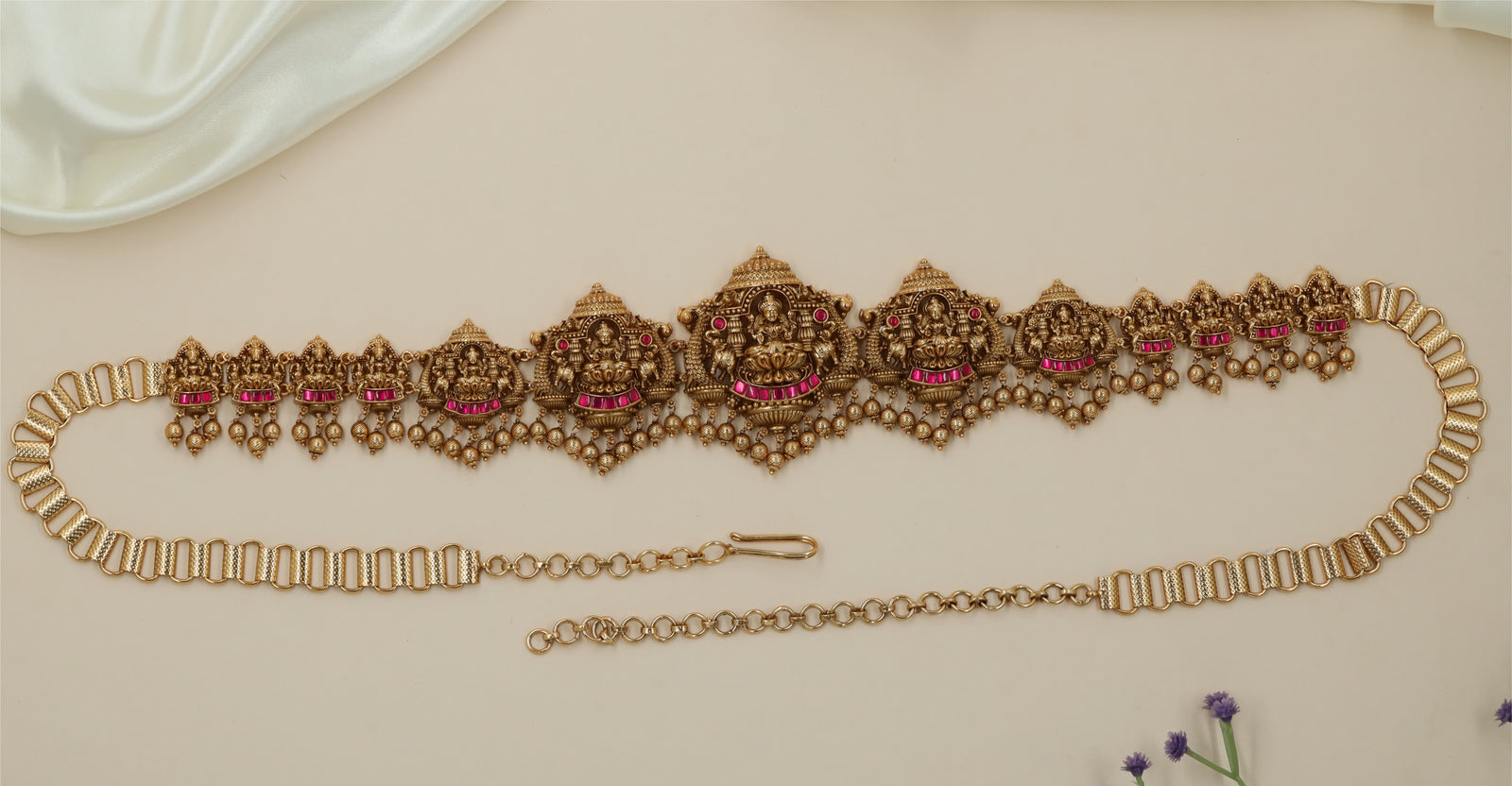 Bridal Lakshmi Antique Waist Belt with Ornamental Border Styling