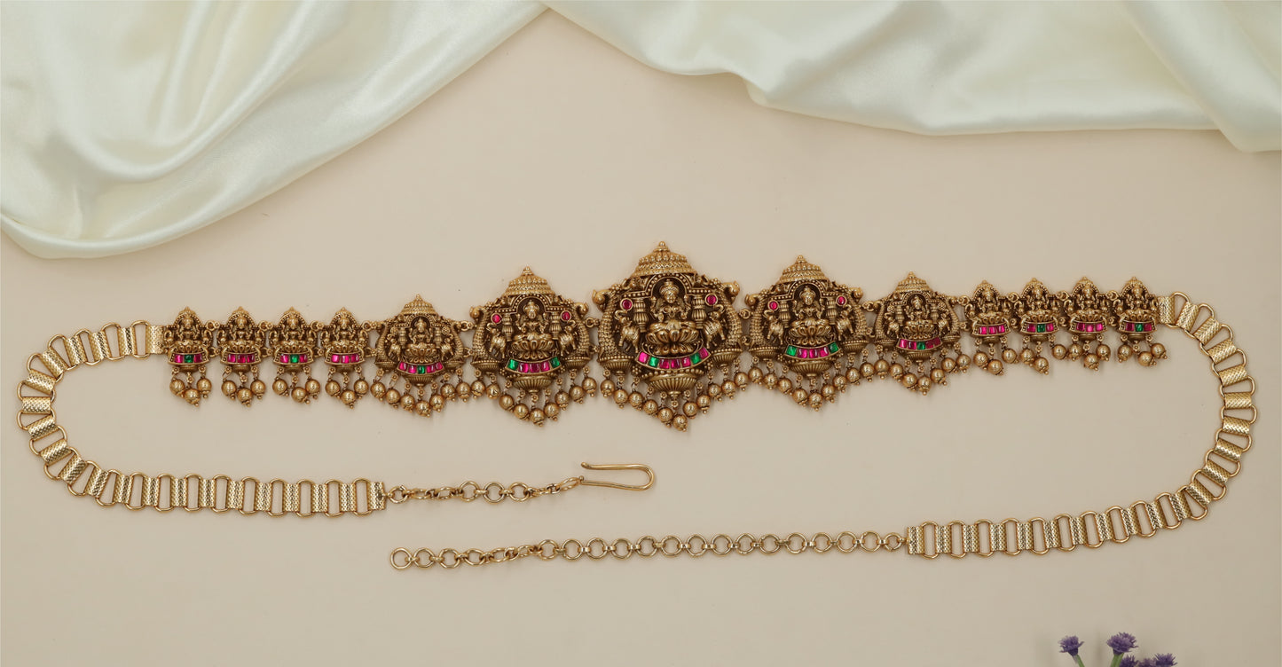Bridal Lakshmi Antique Waist Belt with Ornamental Border Styling