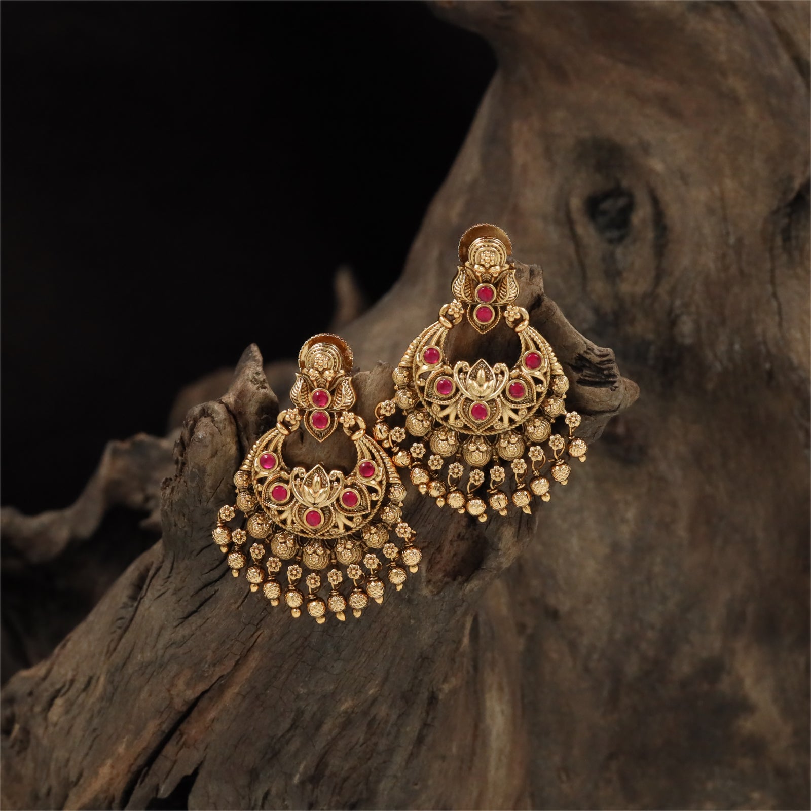 Temple Floral Arch Antique Hangings with Dangling Ball Tassels