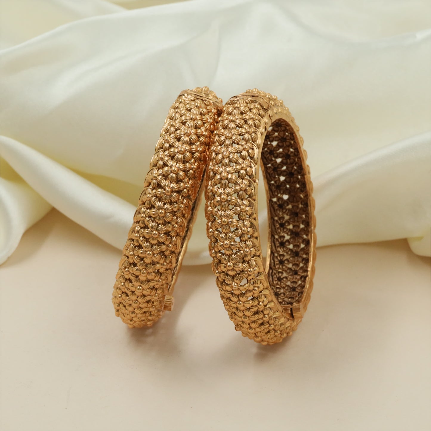 Bridal Traditional Bangles with Raised Texture Work