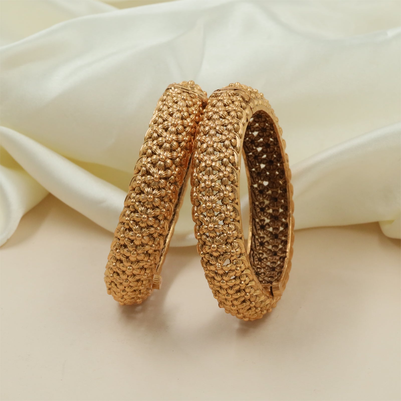 Bridal Traditional Bangles with Raised Texture Work