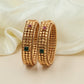 Intricate Geometric Antique Bangles with Raised Detailing