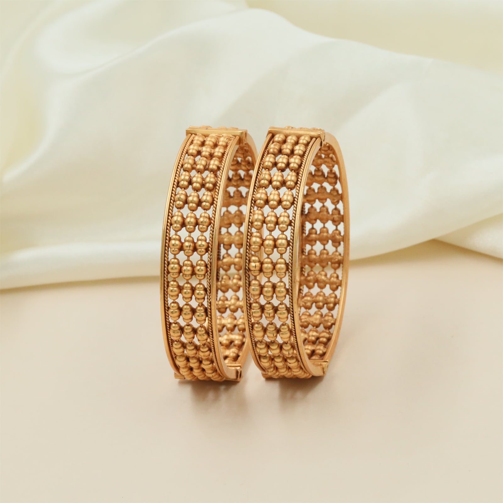Traditional Multi Row Bangles with Decorative Surface Craftsmanship