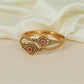 Temple Rope Antique Bangles with Floral Round Frames and Twin Border Detailing