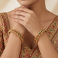 Floral Grid Antique Bangles with Round Accent Placement and Layered Borders