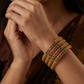 Filigree Grid Antique Bangles with Structured Border Alignment and Surface Texture