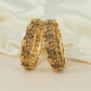 Beaded Lakshmi Antique Bangles with Temple Coin Sections and Mesh Texture