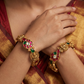 Royal Lakshmi Antique Bangles with Paisley Surface Pattern and Mesh Detailing