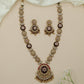 Glide Disc Kundan Long Haara with Repeating Floral Connectors