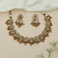 Lattice Border Kundan Necklace with Hanging Ball Clusters