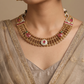 Dewline Paisley Kundan Necklace with Ribbed Link Rows