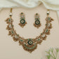 Signature Mesh Kundan Necklace with Structured Moon Pattern and Fringe Drops