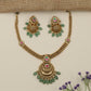Decorative Pendant Border Antique Necklace with Textured Chain Styling
