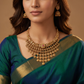 Intricate Multi Strand Antique Necklace with Decorative Ball Fringe