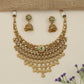 Intricate Multi Strand Antique Necklace with Decorative Ball Fringe