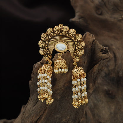 Bridal Filigree Drop Antique Jade Bille
