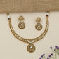 Decorative Pear Frame Antique Necklace with Sculpted Collar Styling