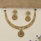 Decorative Pear Frame Antique Necklace with Sculpted Collar Styling