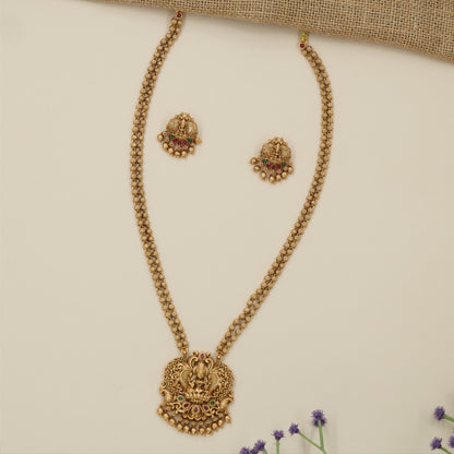 Regal crafted Lakshmi chain with ornate divine detailing
