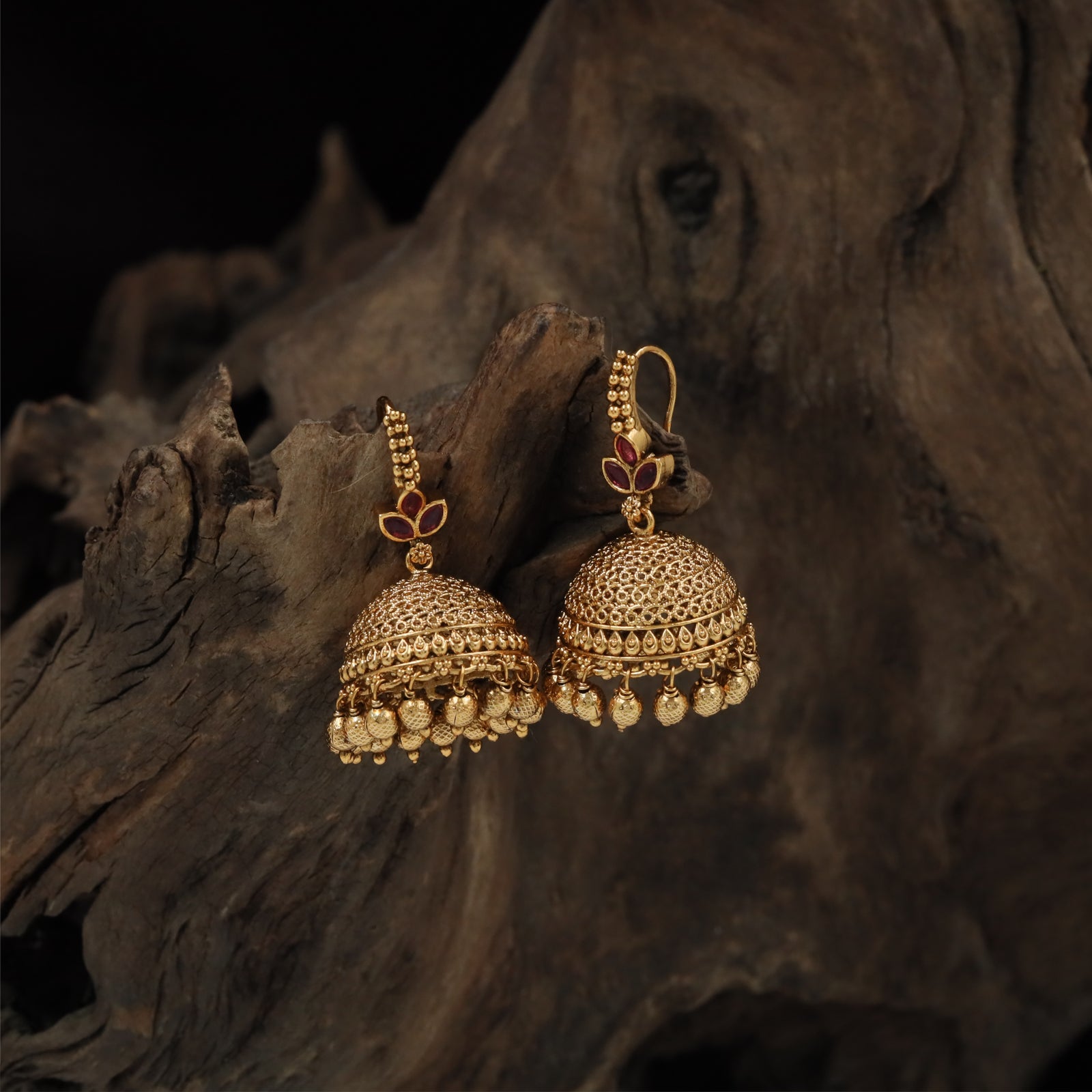 Grand ornamental antique jumka with elevated surface craftsmanship