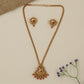 Grandeur Floral Center Antique Chain With Hanging Drop Finish