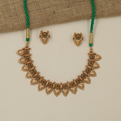 Classic Disc Motif Antique Necklace with Ornamental Border Styling