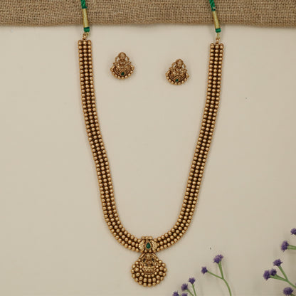 Majestic Temple Pendant Antique Long Haara with Dense Bead Arrangement