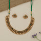 Braided Collar Antique Necklace with Rounded Bead Fringe Borders
