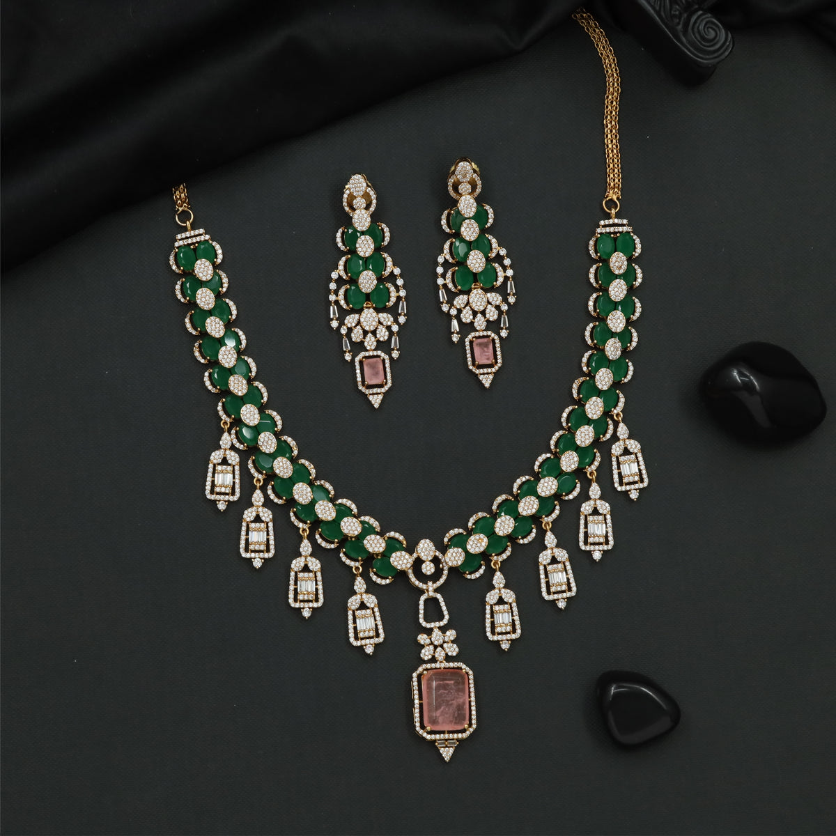 Imperial Hanging Charm Mp Necklace with Decorative Center Pendant